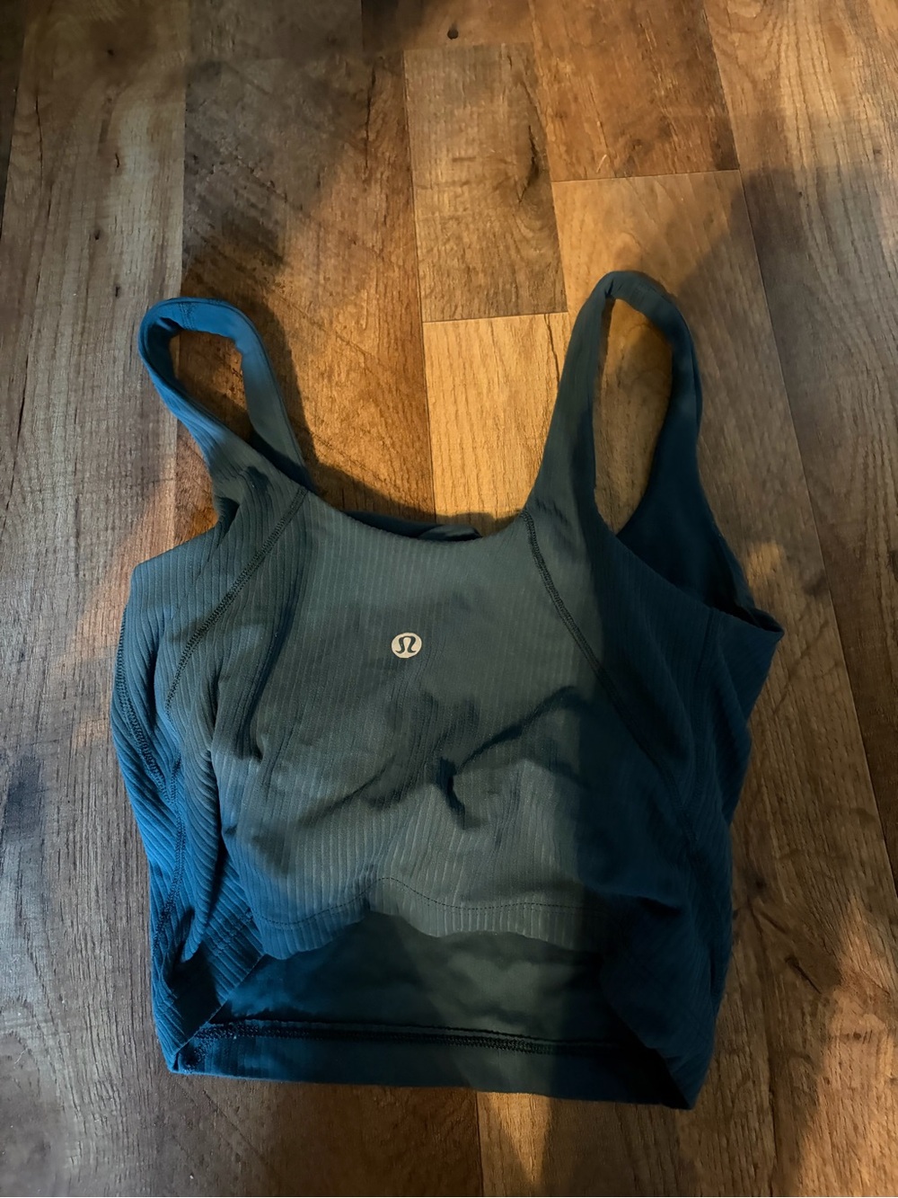 lululemon athletica Dark Teal Ribbed Scoop Sports Bra